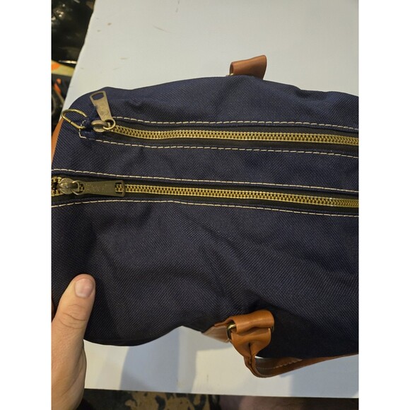 Blue Canvas Double Compartment Duffel - Picture 6 of 8